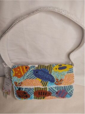 Beaded Tropical Fish Coral Shoulder Bag Tiktok Viral Handmade In India Purse